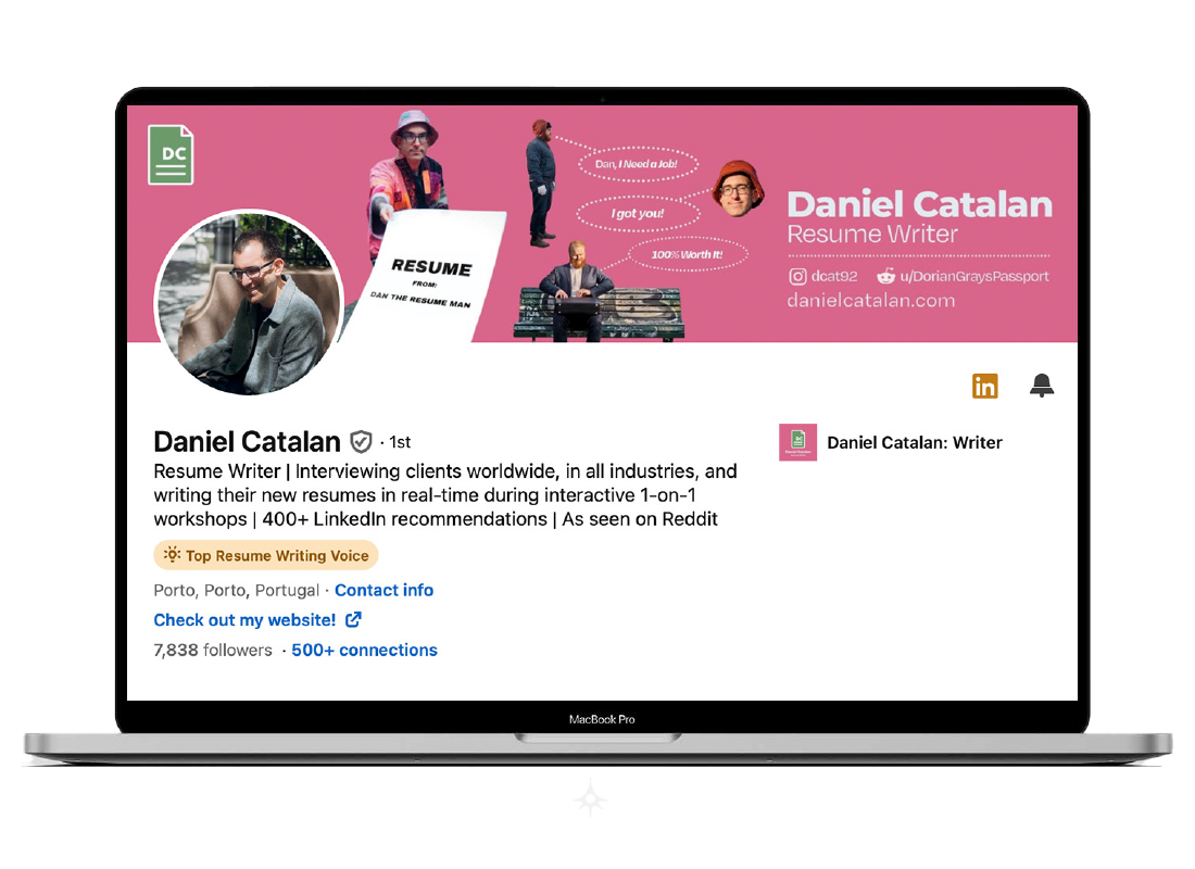 Redesigned LinkedIn profile for Daniel Catalan by Jon Jacobsen.